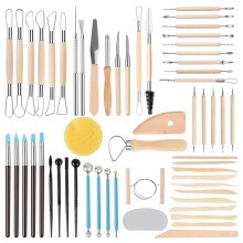 57PCS Pottery Sculpting Tools Set for Ceramic Clay Carving, Art Crafts, School Projects