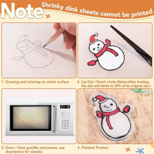 155 Pcs Shrink Plastic Sheets Kit, 25Pcs Shrinky Art Paper with 130Pcs Accessories for Crafts DIY Keychain Making