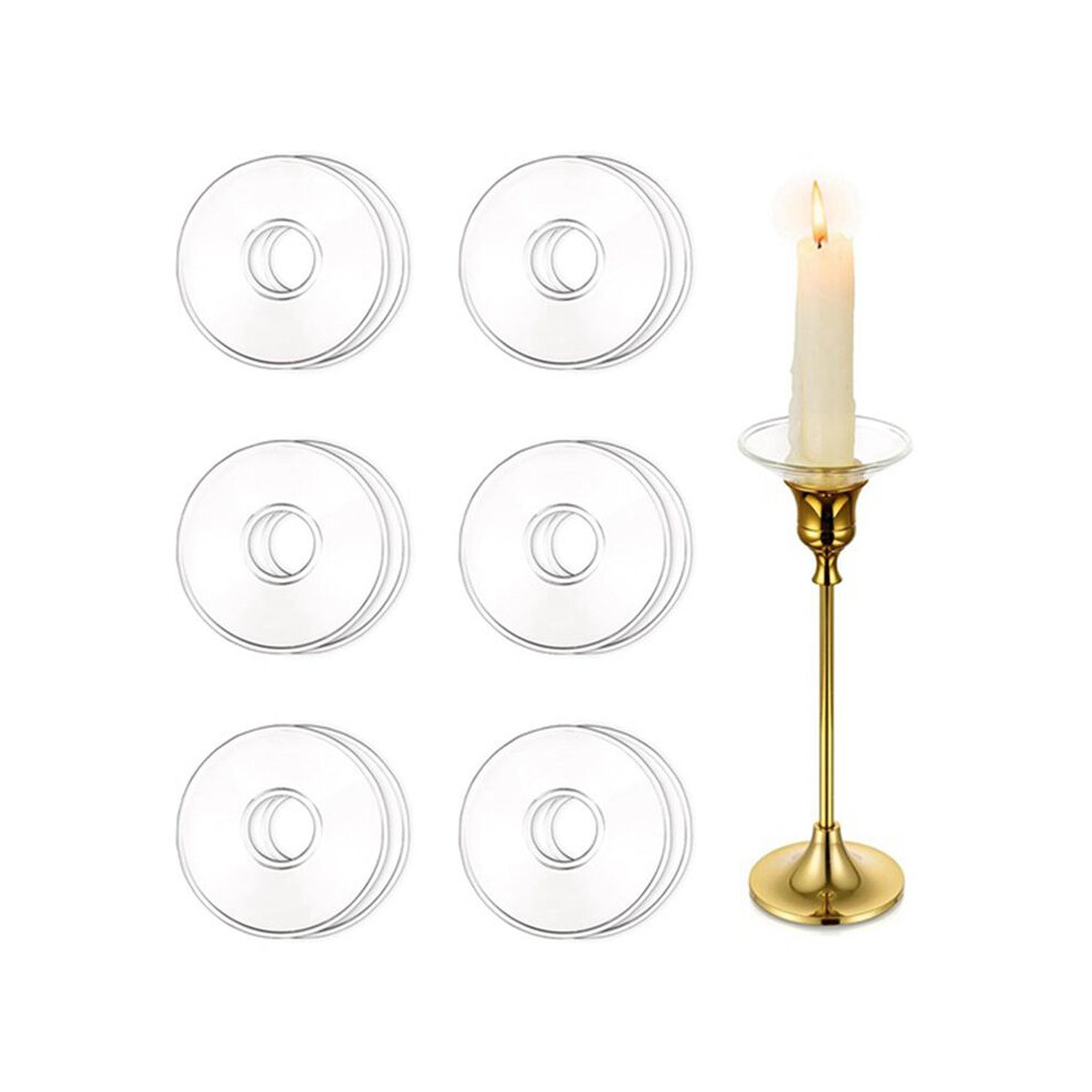 15 Pcs Glass Candle Drip Protectors For Candlesticks Glass Bobeches Round Wax Catchers For Candlesticks Candle Rings Tauoh