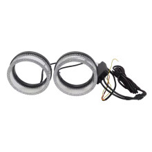 2 in 1 RGB Led Symphony Angel Eyes Ring Light for Cars with App Control DRL Daytime Running Light