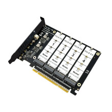 PCIe X16 to 4 NVMe SSD Expansion Card M.2 2280 Adapter Solid State Hard Disk Converter Board