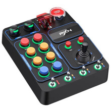 PXN CB1 Racing Game Central Control Box with Fixture, Equipped with 30 Programmable Buttons, PC Racing Game Controller