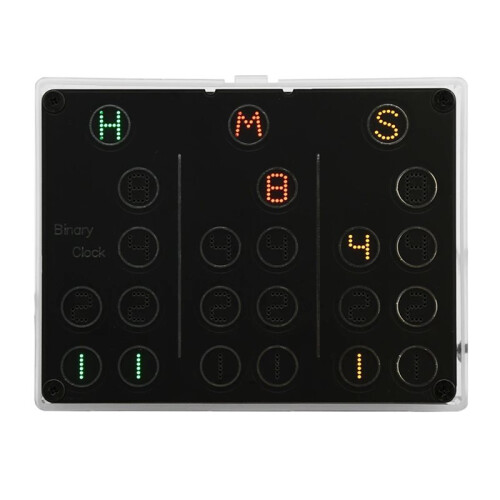 4-Digit Electronic Clock DIY Kits Binary LED Clock Soldering Practice DIY Kit Desktop Alarm Clock with Acrylic Shell 2