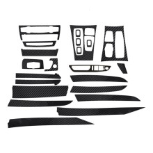 22Pcs/Set Car Interior Film Decorative Sticker for X5 E70 07-13 5D Glossy Carbon Fiber Trim Stylish Well LHD