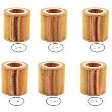 6PCS Car Oil Filter 11427953129 for E90 F30 E60 E70 F02 F10 F15 F20 F25 325i 330i 525 528i 740 X1 X3 X5 N52-N55