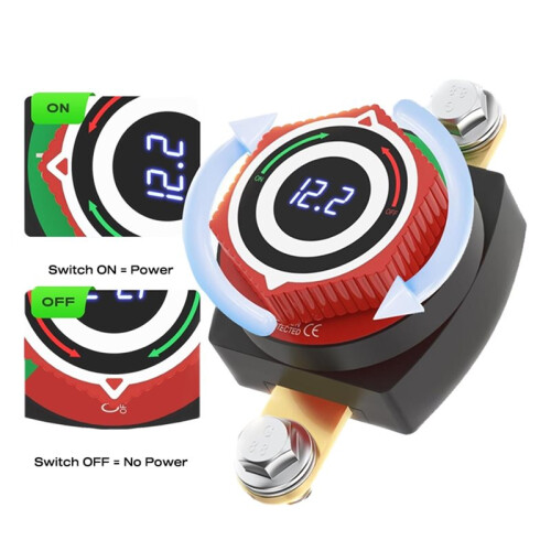 Digital Battery Disconnect  with LED Voltmeter DC5-80V /OFF Battery Cut Off  for Car,RV,Marine B 1