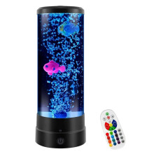 LED Aquarium Bubble Fish Tank Lamp, Birthday Gifts for Adults Kids Teens, Relaxing 16 Color Remote Fake Fish
