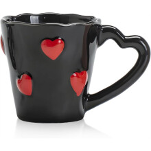 Tazza da Caffè In Ceramica - 8,5 Oz Eleganti Tazze da Tè con Cuore In Rilievo 3D per Latte, Tè Caldo, Cappuccino, Latte - San B
