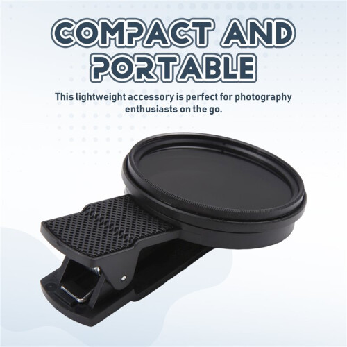 Universal 52MM Clip- ND 2-400 Adjustable Density Filter Phone Polarizer Lens Accessories