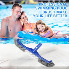 Cabezal de Cepillo para Piscina de 17 Pulgadas. Cepillos para Limpiar las Paredes de la Piscina. Extremos Curvos. Cerdas de Nailon de Alta Eficiencia.