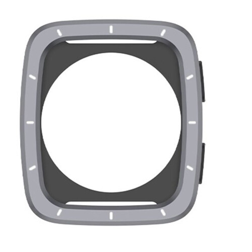 For  Active 2 Square/Active2s Square Sapphire Watch Metal Protective Case Dark Gray