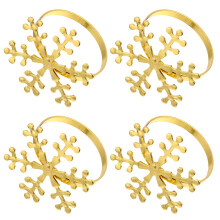 8Pcs Reusable Golden Alloy Snowflake Christmas Napkin Rings