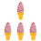 4Pièces Cornets Glace Faux PVC Rose Accessoires Display 4