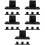 20Pcs Black Floor Guide for Sliding Barn and Closet Doors ABS Material 9