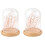 2Pcs Decorative Jar String Lights Glass Dome with Wooden Base Lamp 2