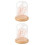 2Pcs Decorative Jar String Lights Glass Dome with Wooden Base Lamp 5