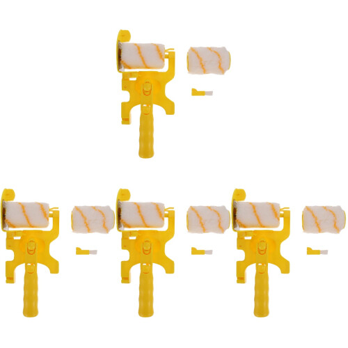 4Sets Wall Paint Roller Brush Yellow for Home Use with Ergonomic Grip 1