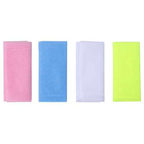 12Pcs Assorted Color Nylon Bath Towel Exfoliating Back Scrubber Cloth