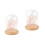 2Pcs Decorative Jar String Lights Glass Dome with Wooden Base Lamp 4