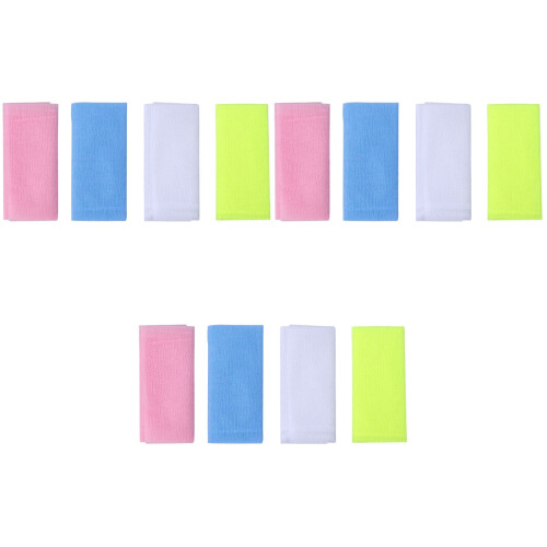 12Pcs Assorted Color Nylon Bath Towel Exfoliating Back Scrubber Cloth 2