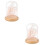 2Pcs Decorative Jar String Lights Glass Dome with Wooden Base Lamp 6