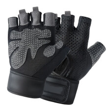 2Pairs Black Half Finger Gloves for Riding Breathable Nonslip Outdoor