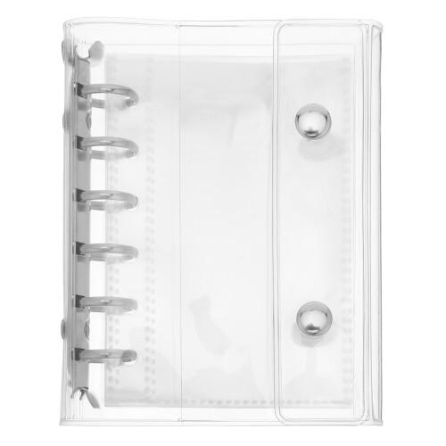 1Set Portable Transparent Mini Binder Notebook with Refillable Rings