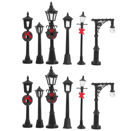 60Pcs Assorted Color Mini Lamp Posts Plastic Miniature Street Decor