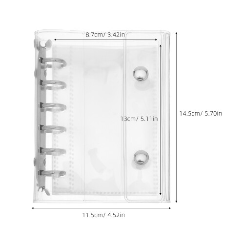 1Set Portable Transparent Mini Binder Notebook with Refillable Rings 1