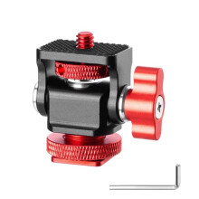 Monitor Mount Tripod Aluminum Alloy with Cold Shoe 1/4Inch Screw for Cameras Monitors LED Flashlights