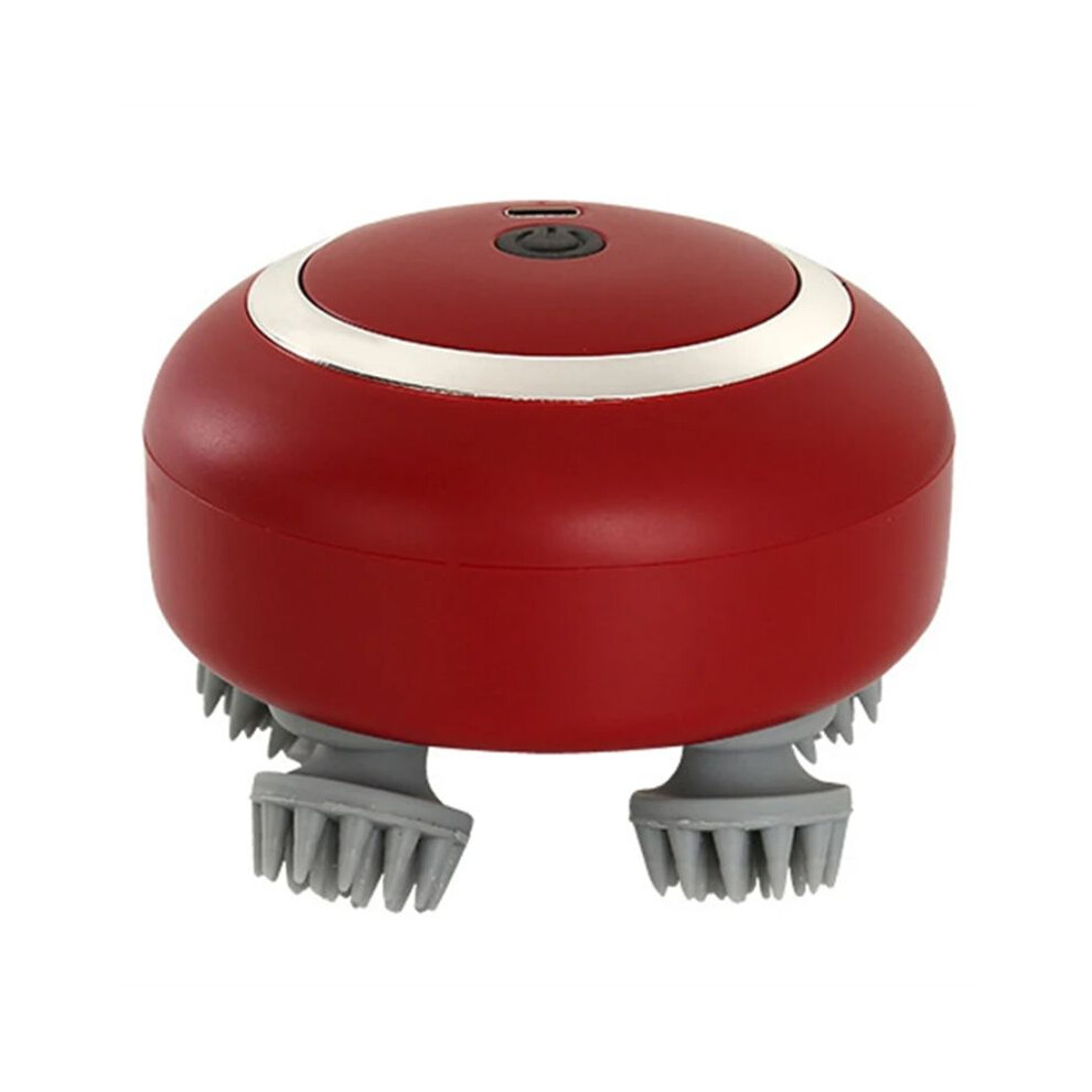 Tauoh Red/Light Massager With Adjustable Speed For Scalp Massage For Hair Care Soft Silicone For Kneading Of The