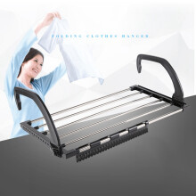 Balcony Drying Shoe Rack Folding Window Diaper Drying Rack Laundry Clothes Dryer, Indoor Towel Storage Rack 40cm