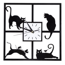 Moderne 3D NuméRique Horloge Murale Chat Miroir Non Coutil Silencieux Batterie Horloges Montre pour la Maison Salon Salle de Bain DéCor Cadeau