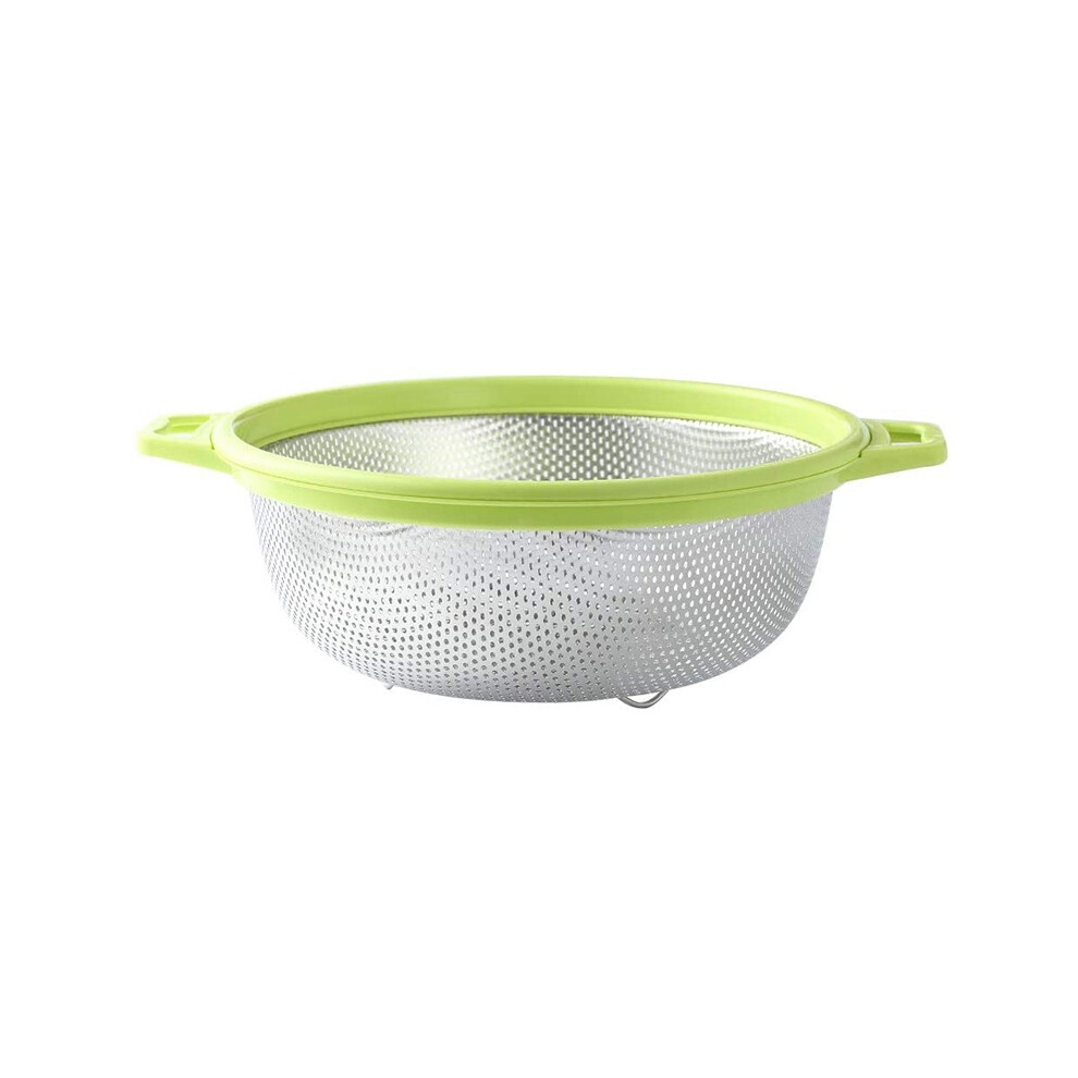 Stainless Steel Colander With Handle And Legs Large Metal Strainer For Pasta Berry Veggies Fruits Noodles Salads Green 4711632720896