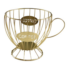 Coffee Capsule Storage Basket Coffee Cup Basket Coffee Pod Organizer Holder Coffee Pod Holder Coffee Accessories (Gold)