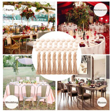 8 Piezas de Servilletero de Cuentas de Madera Natural Hecho a Mano Soporte para Bodas Fiesta Hogar Hotel DecoracióN Mesa Cena DecoracióN