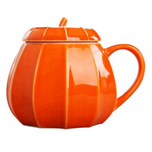 Mok Pompoen Mok met Deksel - Keramische Decoraties Ornament Koffiemokken Grote Leuke Herfst Decor Kopjes Theekopje - Verjaardagscadeau Idee