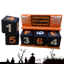 Compte à Rebours D'Halloween pour Décoration de Fête D'Intérieur, Ornement de Table de Vacances, Bloc de Compte à Rebours Décoratif D'Halloween