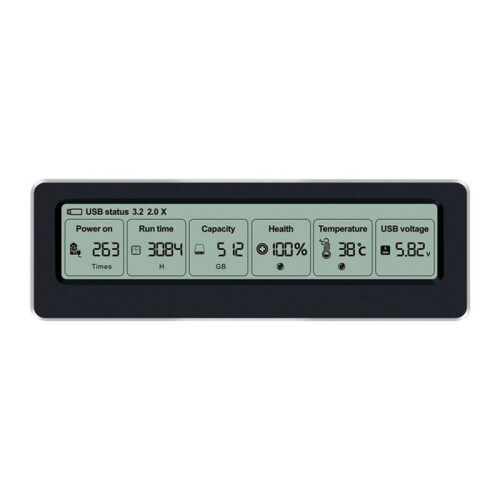 M.2 NVME/NGFF SSD Enclosure with Display Screen Intelligent Digital Health Detection USB3.2 Type C 10Gbps SSD Adapter