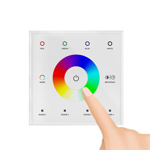 Wall  Dimmer LED Controller Wall- Mounted Touch Panel  for DC12V-24V RGBWW LED Strip Lighting White 1