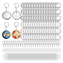 100 Pack Button Maker Keychain Supplies, 58 mm / 2.25 Inch Metal Pin Making Kit for Button Maker Machine,Blank Badge Set