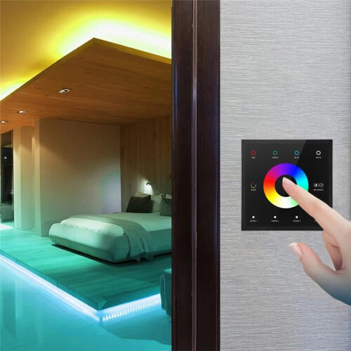 Wall  Dimmer LED Controller Wall- Mounted Touch Panel  for DC12V-24V RGBWW LED Strip Lighting White 2