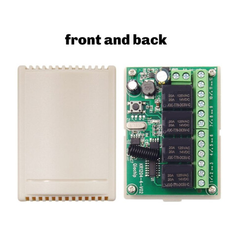 433MHz Universal Wireless Remote Control  12V 4CH Relay  with 4 Button Transmitter for DIY Projects 1
