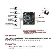 Carte QCC5125 V5.1 LDAC Sans Perte avec AUX AAC/APTX/APTXLL/APTXHD/LDAC APP Changer le Nom Mot de Passe EQ 5 V