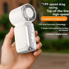 Handheld Fan Portable Fans 100 Wind Speed Usb Rechargeable Fan with Display Screen High Speed Cold Compress Fan,B