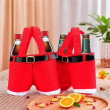 6PCS Christmas Candy Bag Santa Pants Gift and Treat Bags with Handle Portable Candy Gift Baskets Gift Wrap for Wedding