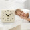 Clock Simple Retro Living Room Decor Silent Desktop Clock Clock Decor Creamy White 4