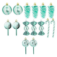 15Pieces Christmas Ornaments Candy Theme Christmas Candy Ornaments Set Xmas Tree Decorations Festive for Home,A
