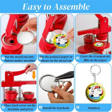 100 Pack Button Maker Keychain Supplies, 58 mm / 2.25 Inch Metal Pin Making Kit for Button Maker Machine,Blank Badge Set