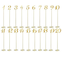 20 Pcs Metal Table Numbers 1-20 Table Numbers for Wedding Reception 12 Inch Party Table Number with Sturdy Holder Base